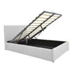 Κρεβάτι Snuggle  με αποθηκευτικό χώρο ύφασμα γκρι 120x200εκ