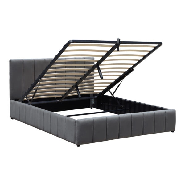 Κρεβάτι Snuggle  με αποθηκευτικό χώρο βελούδο ανθρακί 160x200εκ