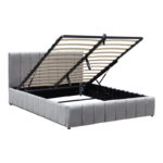 Κρεβάτι Snuggle  με αποθηκευτικό χώρο βελούδο γκρι 160x200εκ