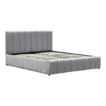 Κρεβάτι Snuggle  με αποθηκευτικό χώρο βελούδο γκρι 160x200εκ