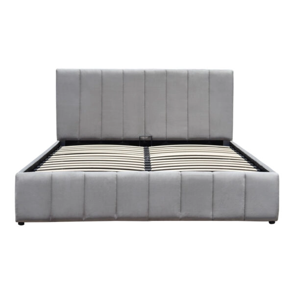 Κρεβάτι Snuggle  με αποθηκευτικό χώρο βελούδο γκρι 160x200εκ
