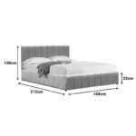 Κρεβάτι Snuggle  με αποθηκευτικό χώρο βελούδο γκρι 160x200εκ