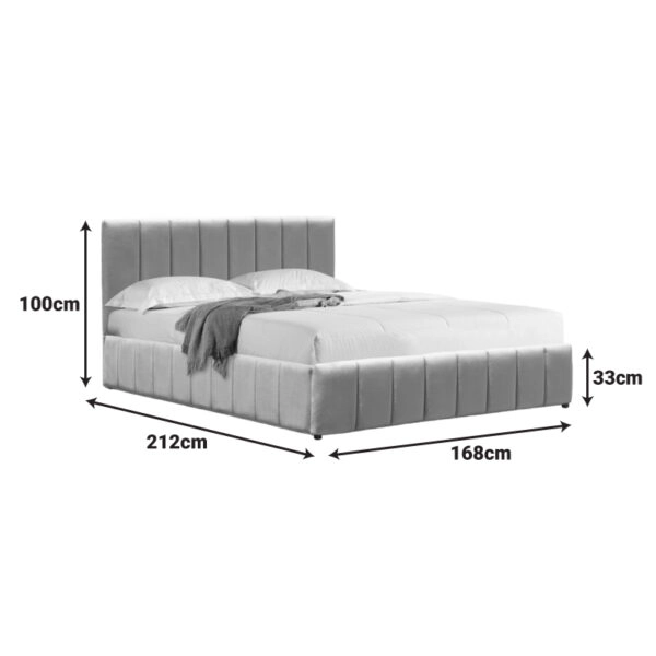 Κρεβάτι Snuggle  με αποθηκευτικό χώρο βελούδο γκρι 160x200εκ