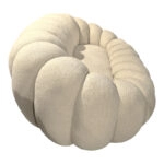 Καναπές Embrace  μπουκλέ ύφασμα σε μπεζ απόχρωση 180x105x65εκ