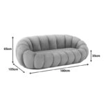 Καναπές Embrace  μπουκλέ ύφασμα σε μπεζ απόχρωση 180x105x65εκ