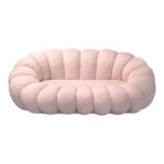 Καναπές Embrace  μπουκλέ ύφασμα σε ροζ απόχρωση 180x105x65εκ