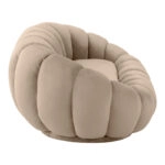 Καναπές Embrace βελούδο σε μπεζ απόχρωση 180x105x65εκ