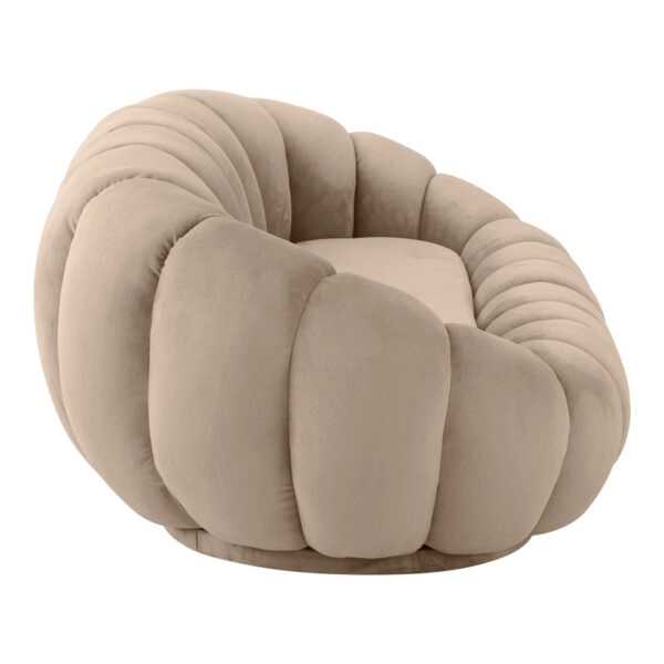 Καναπές Embrace βελούδο σε μπεζ απόχρωση 180x105x65εκ