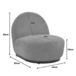 Πολυθρόνα περιστρεφόμενη Zenny  υφασμα κίτρινο 64x85x68εκ