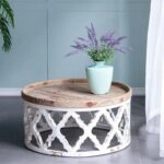 Alcott Τραπέζι Σαλονιού Ξύλο MDF Λευκή Πατίνα (81x81x40)cm