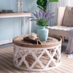 Alcott Τραπέζι Σαλονιού Ξύλο MDF Λευκή Πατίνα (81x81x40)cm