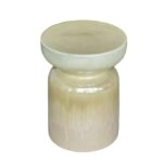 Artekko Metro Μπεζ Κεραμικό Τραπέζι Βοηθητικό Σκαμπό (34.9x34.9x45.7)cm