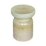 Artekko Metro Μπεζ Κεραμικό Τραπέζι Βοηθητικό Σκαμπό (34.9x34.9x45.7)cm