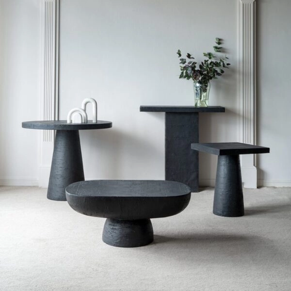 Artekko Taric Μαύρο Τραπέζι Σαλονιού από Μαγνήσιο (91.4x61x38.1)cm