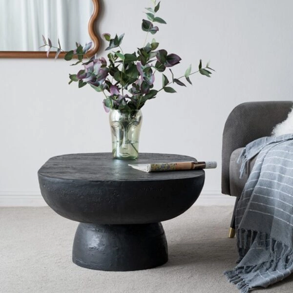 Artekko Taric Μαύρο Τραπέζι Σαλονιού από Μαγνήσιο (91.4x61x38.1)cm