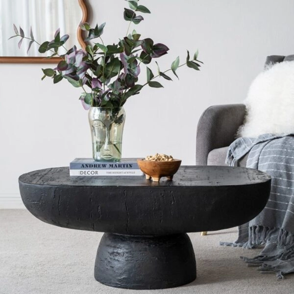 Artekko Taric Μαύρο Τραπέζι Σαλονιού από Μαγνήσιο (91.4x61x38.1)cm