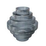 Artekko Fluted Μπλε Ημιδιάφανο Διακοσμητικό Βάζο με Ραβδώσεις (23x23x25)cm