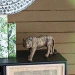 Artekko Animal Μπρονζέ Επιτραπέζια Διακοσμητική Τίγρη Ρητίνης (29x9x14.5)cm