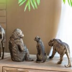 Artekko Animal Μπρονζέ Επιτραπέζια Διακοσμητική Τίγρη Ρητίνης (29x9x14.5)cm