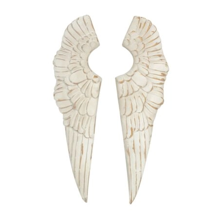 Artekko Angel Διακοσμητικά Φτερά Τοίχου από Μαγνήσιο σε Λευκή Πατίνα (31x5x61)cm 2pcs