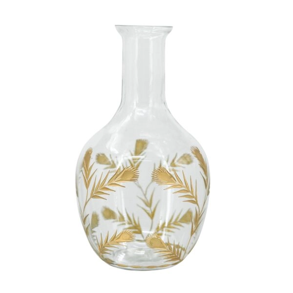 Artekko Aphelios Διακοσμητικό Βάζο Γυαλί Διάφανο Χρυσό