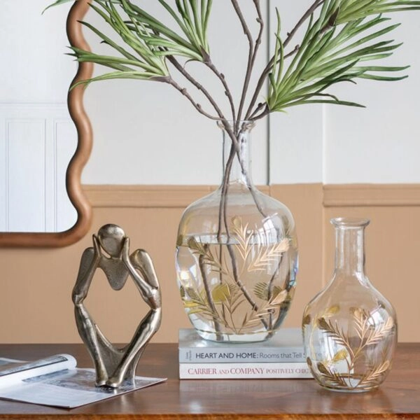 Artekko Aphelios Διακοσμητικό Βάζο Γυαλί Διάφανο Χρυσό