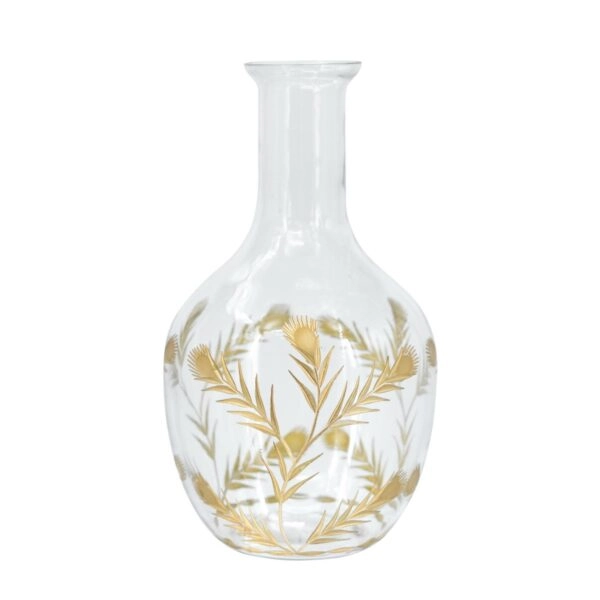Artekko Aphelios Διακοσμητικό Βάζο Γυαλί Διάφανο Χρυσό