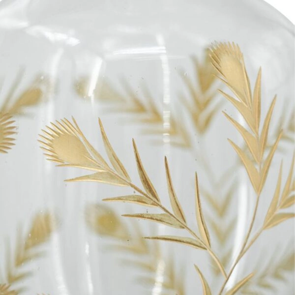 Artekko Aphelios Διακοσμητικό Βάζο Γυαλί Διάφανο Χρυσό (23x23x41)cm