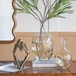 Artekko Aphelios Διακοσμητικό Βάζο Γυαλί Διάφανο Χρυσό (23x23x41)cm