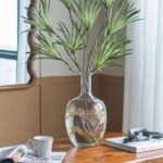 Artekko Aphelios Διακοσμητικό Βάζο Γυαλί Διάφανο Χρυσό (23x23x41)cm