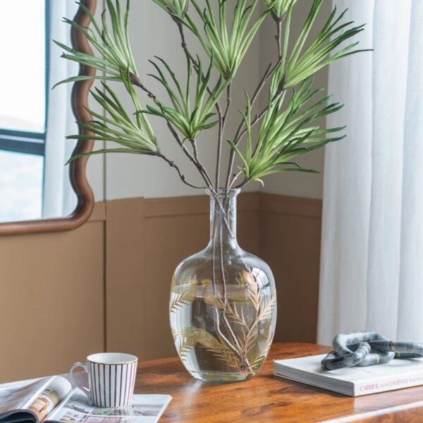 Artekko Aphelios Διακοσμητικό Βάζο Γυαλί Διάφανο Χρυσό (23x23x41)cm