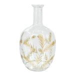 Artekko Aphelios Διακοσμητικό Βάζο Γυαλί Διάφανο Χρυσό (23x23x41)cm