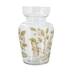 Artekko Aphelios Διακοσμητικό Βάζο Γυαλί Διάφανο Χρυσό (14x14x21)cm