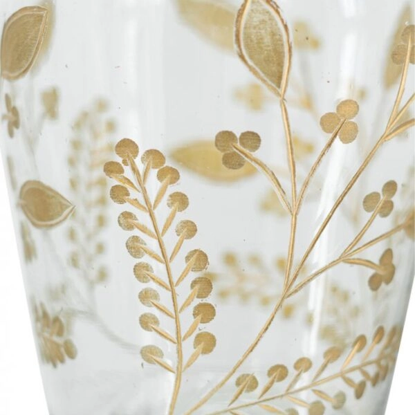 Artekko Aphelios Διακοσμητικό Βάζο Γυαλί Διάφανο Χρυσό (14x14x21)cm