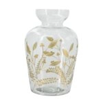 Artekko Aphelios Διακοσμητικό Βάζο Γυαλί Διάφανο Χρυσό (20x20x32)cm
