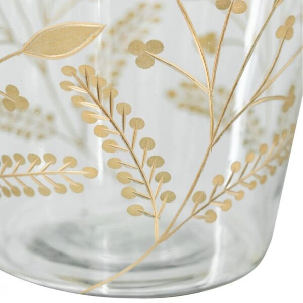 Artekko Aphelios Διακοσμητικό Βάζο Γυαλί Διάφανο Χρυσό (20x20x32)cm