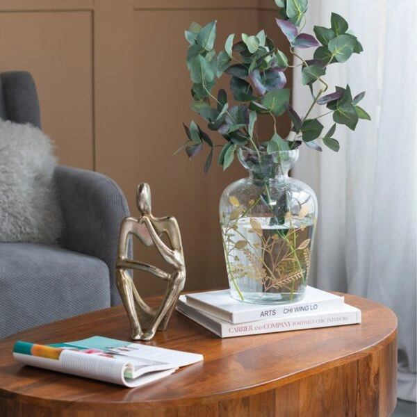 Artekko Aphelios Διακοσμητικό Βάζο Γυαλί Διάφανο Χρυσό (20x20x32)cm