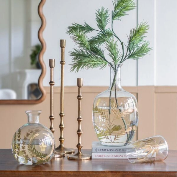 Artekko Aphelios Διακοσμητικό Βάζο Γυαλί Διάφανο Χρυσό