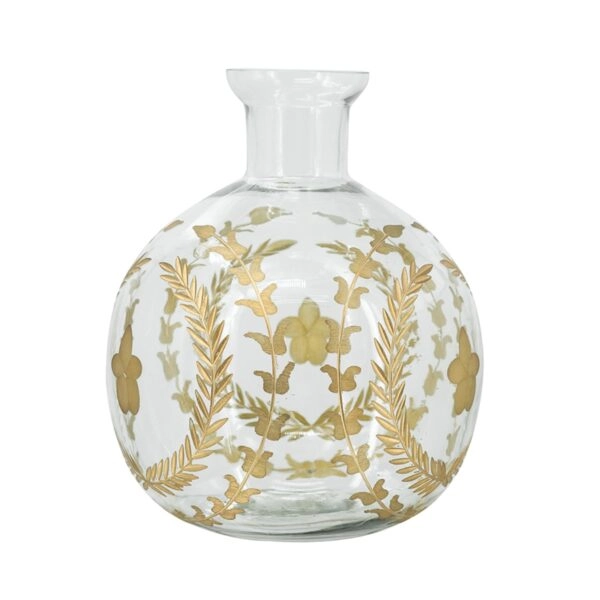 Artekko Aphelios Διακοσμητικό Βάζο Γυαλί Διάφανο Χρυσό