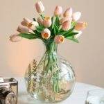 Artekko Aphelios Διακοσμητικό Βάζο Γυαλί Διάφανο Χρυσό