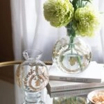 Artekko Aphelios Διακοσμητικό Βάζο Γυαλί Διάφανο Χρυσό