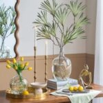 Artekko Aphelios Διακοσμητικό Βάζο Γυαλί Διάφανο Χρυσό