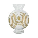 Artekko Aphelios Διακοσμητικό Βάζο Γυαλί Διάφανο Χρυσό (15x15x22)cm