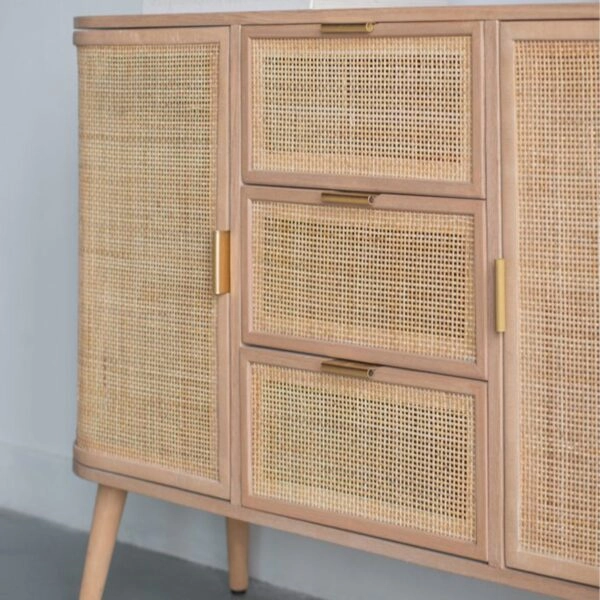 Artekko Cons Μπουφές MDF Ψάθα Φυσική Απόχρωση (119x40x81)cm