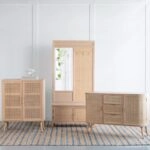 Artekko Cons Μπουφές MDF Ψάθα Φυσική Απόχρωση (119x40x81)cm