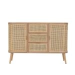 Artekko Cons Μπουφές MDF Ψάθα Φυσική Απόχρωση (119x40x81)cm