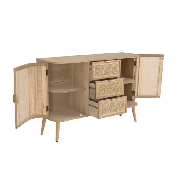 Artekko Cons Μπουφές MDF Ψάθα Φυσική Απόχρωση (119x40x81)cm