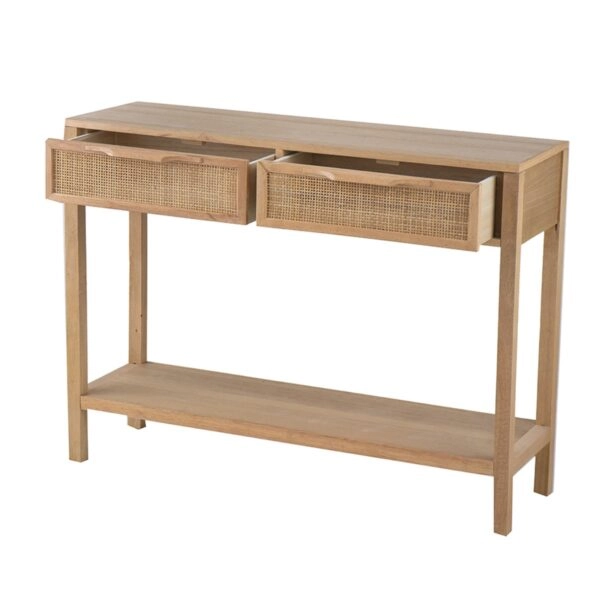 Artekko Cons Κονσόλα MDF Ψάθα Φυσική Απόχρωση (100x30x75)cm