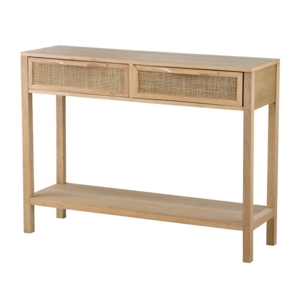 Artekko Cons Κονσόλα MDF Ψάθα Φυσική Απόχρωση (100x30x75)cm