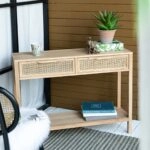 Artekko Cons Κονσόλα MDF Ψάθα Φυσική Απόχρωση (100x30x75)cm